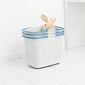 바퀴형 다용도 사각 빨래 바구니 3개