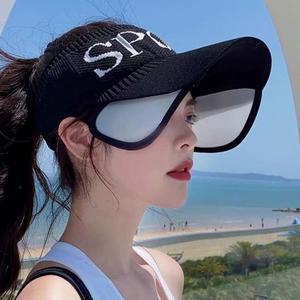 [옷자락]여자 자외선 차단 보조챙 니트 테니스 모자