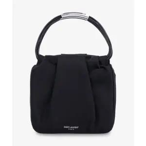 생로랑 SAINT LAURENT 미니 시그니처 로고 드로스트링 토트백 블랙 778214FAC3B1000 25