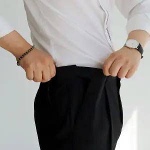 [하프클럽/맨즈북]여름 스판밴드 중년남성 마바지 시원한 원턱 정장 출근팬츠 허리30-46