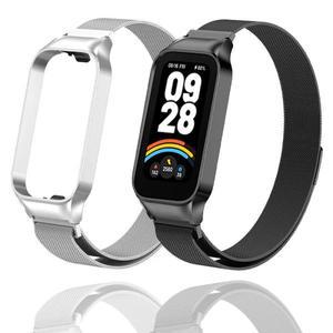 Xiaomi Mi Band 9 용 자기 금속 스트랩 액티브 벨트 시계줄 Correa 스테인레스 스틸 교체 시계 밴드