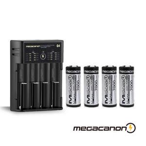 메가캐논 Q4 1개 + 26650 7000mAh 4개 세트상품 MEGACANON 7000 대용량 KC