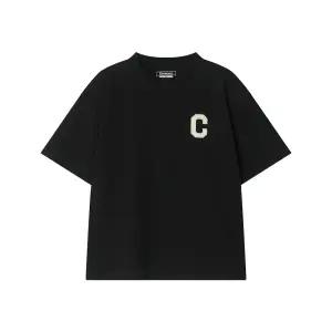 [롯데백화점]커버낫키즈 C로고 오버핏 반팔티셔츠 블랙 CK2502ST05BK-PC