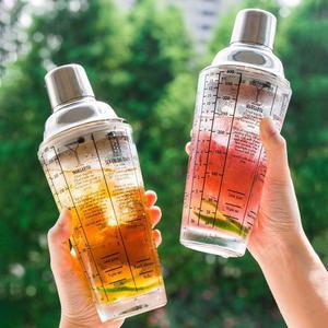 400ML 홈텐딩 칵 쉐이커 눈금형 칵 만들기 셰이커 글라스 핸드크랭크 단품