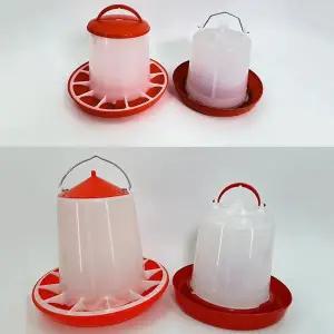 [콩심팥심]병아리 반자동 모이통 물통 사료통 닭먹이통 새 1.5kg 닭사료통 병아리모이통 오리 조류