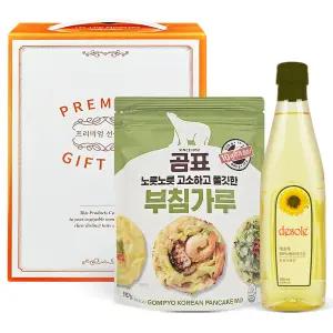 해바라기유500ml+부침가루500g 식용유선물세트 해표 롯데 설날 추석 명절 국수