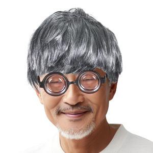 할아버지가발 남성 중년 공연 코스프레 할로윈 파티