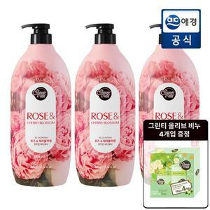 [샤워메이트] 핑크 플라워 퍼퓸 바디워시 900g x 3개