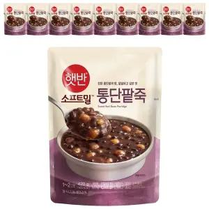 [소비기한 임박] CJ 햇반 소프트밀 통단팥죽, 420g, 10개