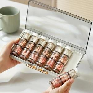 한달약통 영양제통 약통케이스쉬운 채우기 알약 상자, 주간 약 디펜서 21 그리드 밀폐 뚜껑, 휴대용 정리함