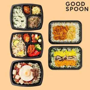 굿스푼 비빔밥 다이어트도시락 5종5팩 덮밥 맛있는 한식 나물 배달 간편식단