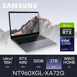 HMC/ 삼성 갤럭시북4 울트라 NT960XGL-XA72G / 2TB / RTX4050 / 고해상 학생 사무용 AI 게이밍노트북