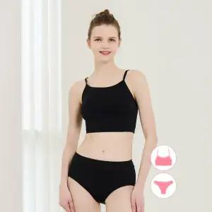 베이직엘르 여성인 래쉬가드 블랙 이너웨어 브라탑 세트 BEL-X225K
