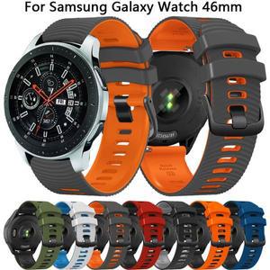 삼성 갤럭시 워치용 실리콘 손목 밴드 스트랩, 46mm SM-R800 팔찌, 3 45mm, 기어 S3 프론티어 클래식, 22mm