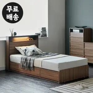 이지 수납형 침대프레임 슈퍼싱글 서랍형 조명(SS)