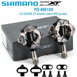 클릿 시마노 데오레 XT PD M8100 자전거 페달 SH51 포함 MTB 산악 레이싱 클래스 자동 잠금 SPD 사이클링 액세서리