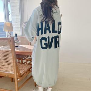 롱원피스 긴팔 오버핏  빅사이즈 홈웨어  GVR후드롱