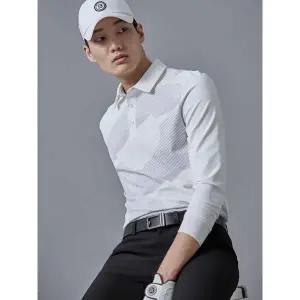 [빈폴골프](강남점)남성 모노그램 패턴 긴팔 티셔츠 - 화이트(BJ5241B061)