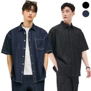 [체이스컬트] (MAN) TRENDY 데님 반팔 SHIRT/2Color