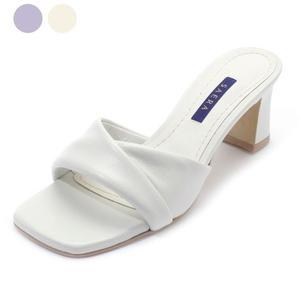 [갤러리아] SAERA 세라 여성 데일리 셔링 뮬 S22M414 크림 6CM