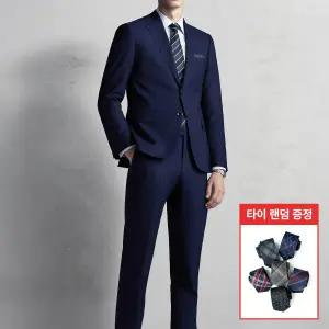 [롯데백화점]맨잇슈트 코발트블루 울혼방 포멀핏 파워스트레치 사계절 정장 (334) + 타이증정
