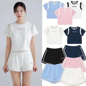 [디스커버리](강남점)[강남점 단독] 디스커버리 여성 크롭 반팔 티셔츠 / 반바지 택1 DWTR46041/DWTB46041