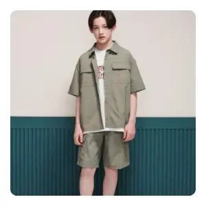 HC33 5부쿨 포켓셔츠세트 남아,상하복,셔츠,남방,티셔츠,티,바지,쿨,시원한,