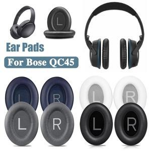 하이 퀄리티 교체용 이어 패드 보스 호환 QuietComfort QC45 헤드폰 메모리 폼 쿠션 헤드셋 가죽 이어패드