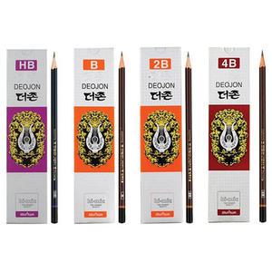 문화 더존 연필 B HB 2B 4B 1타 12자루 스케치 미술