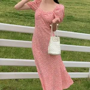 루헤브 플라워 퍼프 셔링 하트넥 원피스 여름 여성 바캉스룩 휴양지