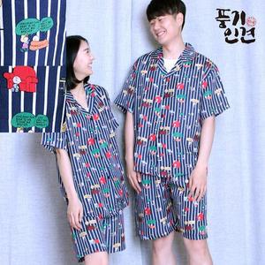 [하이앤로우] 카툰스누피 풍기인견 커플 반팔 잠옷세트