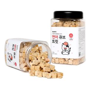 뽀시래기 고양이 동결건조 간식 연어 큐브 트릿 120g