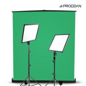 프로딘 개인 방송 촬영 롤스크린 LED 조명 세트 그린