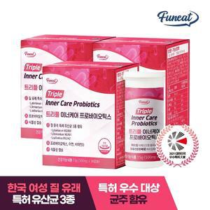 퍼니트 여성 질 유래 유산균 트리플 이너케어 프로바이오틱스 3박스 (3개월분)