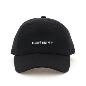 칼하트윕 남녀공용 캔버스 스크립트 캡 블랙 화이트 I028876 0D2XX
