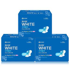 화이트 수퍼흡수 오버나이트 14Px3팩 /생리대