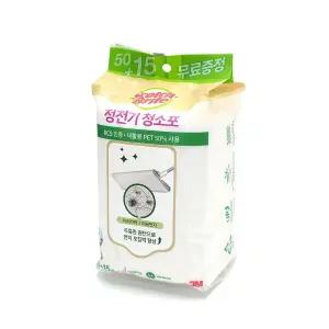 3M 정전기 청소포 표준형 21x28cm 65매/청소용/부직포/먼지/일회용/다용도/밀대/클리너/청소/막대/걸레