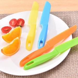 어린이 칼 플라스틱 과일 톱니 커터 안전 주방 요리사 빵 양상추 유아 Paring
