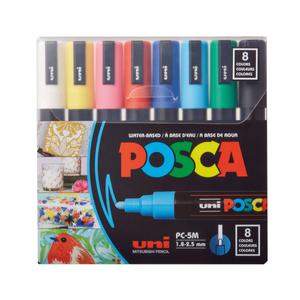 유니 포스카 5M 수성 페인트 마카 8색 세트 PC-5M 8C