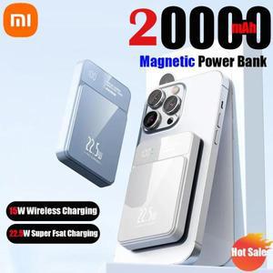 Xiaomi 20000mAh 보조베터리 225W 자기 Qi 무선 충전기 Magsafe iphone 호환 용 초고속 samsung 호환 Huawe