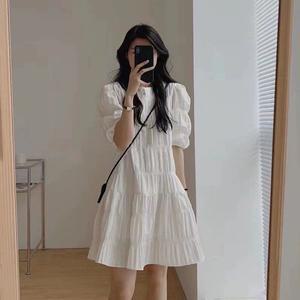 여름 흰색원피스 화이트 롱 반팔
