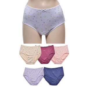 플라워  배팬티 배덮는 팬티 하이웨스트 5매 세트 할머니 아줌마 위생 여성 밑위긴 엄마 복부 편한