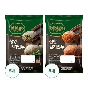 [CJ] 비비고 수제청양고기만두 200G x 5개+수제진한김치만두 200G x 5개