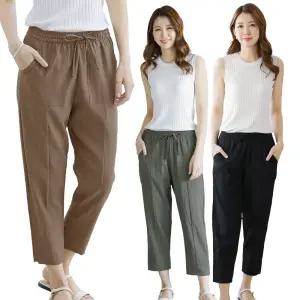 이브바바 여성 여름 인견 밴딩 세미배기 쿨 트래블 팬츠 9부 바지 중년 엄마옷