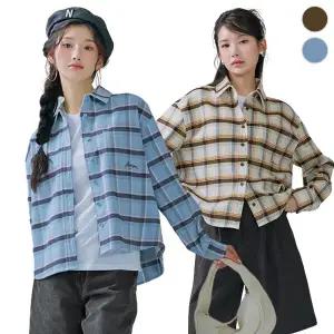 [체이스컬트] CROP 체크 SHIRT/2Color