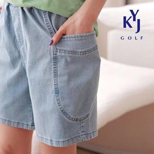 [김영주골프] 여름 데님 아웃포켓 4부 팬츠 데일리 여성 청반바지 DPMLHS13