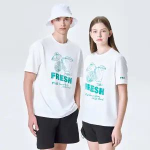 [롯데백화점]휠라 경량스트레치 그래픽 반팔티 (FS2RSG2406X_OWH)