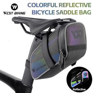 WEST BIKING 자전거 새들 가방, 사이클링 시트 테일, 후면 파우치, 액세서리 키트, 도구 반사 MTB 1.8L