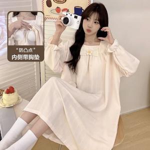 여성 공주풍 잠옷 스커트 봄가을 캐주얼 긴팔 패드 롱 G30Z3N OP2