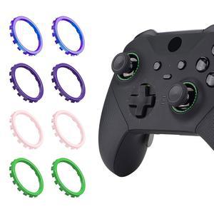 Xbox 엘리트 시리즈 2 및 V1 컨트롤러용 익스트림레이트 액센트 링 키트, Xbox 시리즈 X|S 컨트롤러용 호환 ASR 쉘 - 카멜레온 퍼플/그린/핑크
